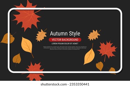 Fondo vectorial elegante de estilo otoño. Diseño para volante, tarjeta de invitación, póster promocional, cupón descuento, cupón, cupón, banner de venta
