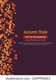 Plantilla vectorial de volante de estilo otoño. Diseño para tarjeta de invitación, póster promocional, cupón de descuento, cupón, cupón, banner de venta, folleto, portada de folletos