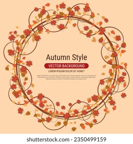 Autumn style flyer vector template. Design for invitation card, promo poster, discount coupon, voucher, sale banner, booklet, brochure cover