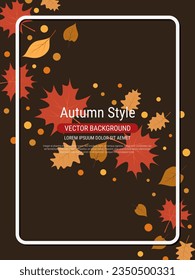 Autumn style flyer vector template. Design for invitation card, promo poster, discount coupon, voucher, sale banner, booklet, brochure cover