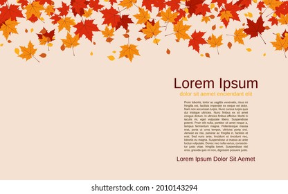 Autumn style vector background with colorful leaves