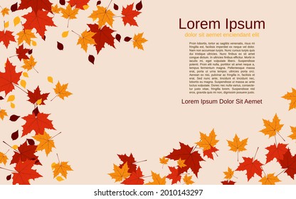 Autumn style vector background with colorful leaves