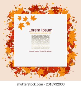 Autumn style vector background with colorful leaves