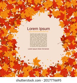 Autumn style vector background with colorful leaves