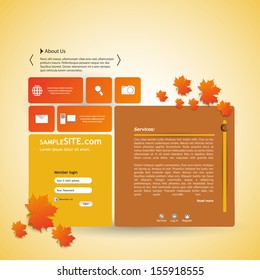 Autumn Style Website design vector.