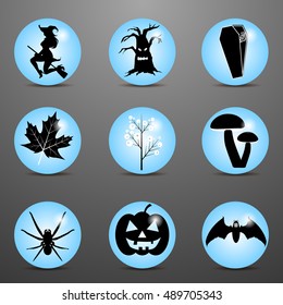 Autumn stylish icons Halloween for the web site