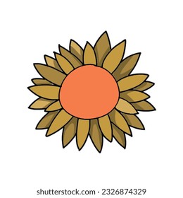 Autumn sunflower. Cute cozy sunflower for summer oof fall designs