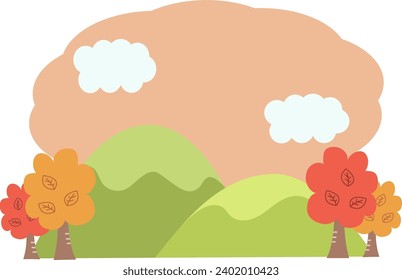 Autumn sunset background illustration material