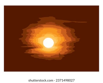 Autumn sunset. Vector image, eps