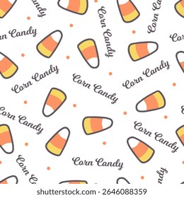 Autumn Sweet Harvest Corn Candy Charms Pattern. Perfect for seasonal decorations, fabric prints, or any crafting project that calls for a dash of Halloween fun.