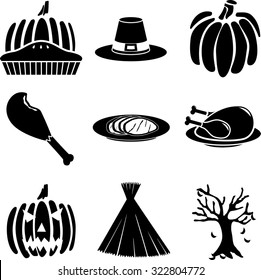 autumn symbols set