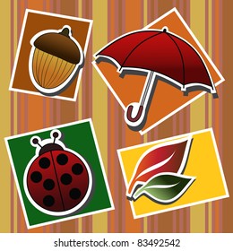 Autumn symbols, vector