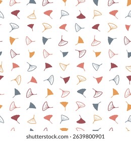 Autumn Symphony Ginkgo Leaves Grove Vector Pattern can be use for background and apparel design