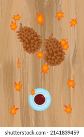 La ilustración de tabla de otoño se puede utilizar como fondo. tamaño A4.