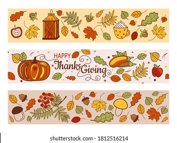 Autumn tape set or trendy scrapbooking autumnal banner.