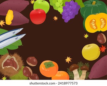 Autumn taste background material vector illustration