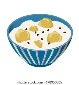 Autumn taste, chestnuts,Japanese cuisine cooked with chestnut and rice