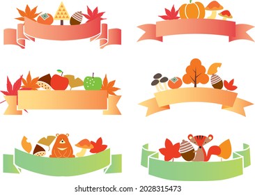 Autumn taste illustrations of various vegetables and fruits