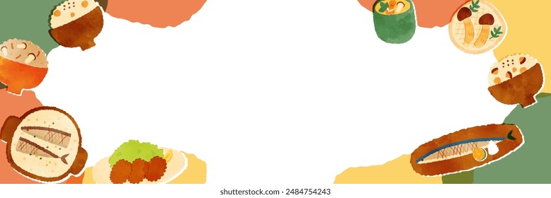 Autumn taste watercolor illustration background template