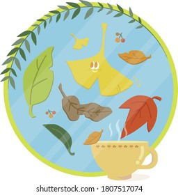 Autumn tea time. 
Tea time to have while watching the fallen leaves.