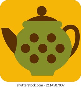 Autumn teapot, illustration, vector on a white background.