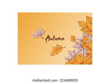 Autumn Template Background leaves bouquet vector illustration