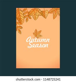Autumn template. invitation card, vector