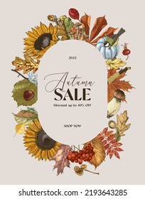 Autumn template for store or market. Autumn Sale