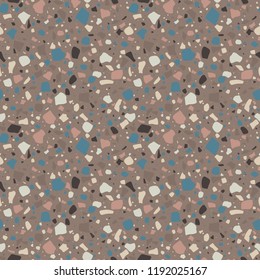 Autumn Terrazzo Seamless Pattern - Abstract Terrazzo design in autumnal colors