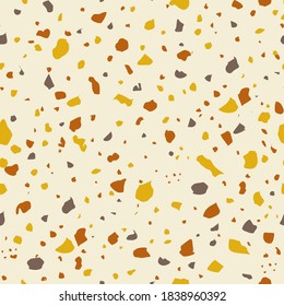 Autumn terrazzo seamless pattern repeated simple hand draw design background