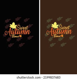 Autumn Text Design with pattern 