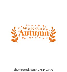Plantilla de diseño de texto de otoño vector ilustración aislada