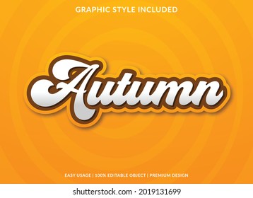 Autumn Text Effect Editable Template With Abstract Style Use For Business Brand And Logo