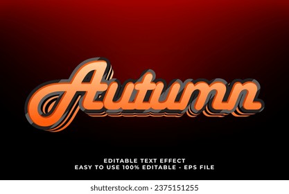 autumn text effect editable video cover and banner text style, 3d typography template