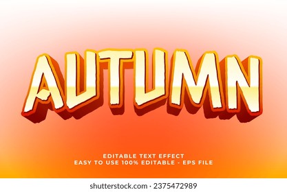 Herbsttexteffekt, editierbare Videoabdeckung und Bannertextstil, 3D-Typografie-Vorlage