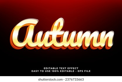 autumn text effect editable video cover and banner text style, 3d typography template