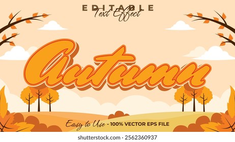 Autumn text effect, autumn festival graphic style editable text