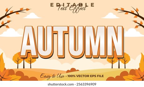 Autumn text effect, autumn festival graphic style editable text