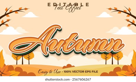 Autumn text effect, autumn festival graphic style editable text