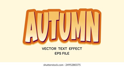 Herbsttexteffekt, moderne und schlichte Vektorgrafik, Design für Plakate, Banner, Grußkarten, Social Media.