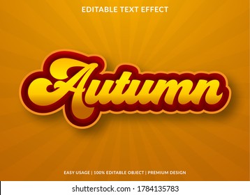 autumn text effect template with 3d style and bold font concept use for brand label and logotype sticker