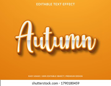 autumn text effect template with 3d style and modern font concept use for brand label and logotype sticker