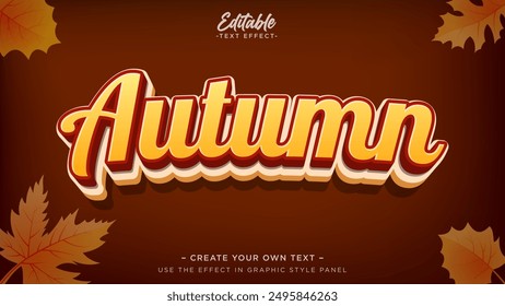 Autumn text effect vector. Autumn text banner headline