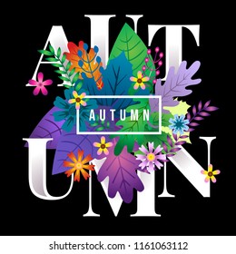 Autumn text floral flower design nature