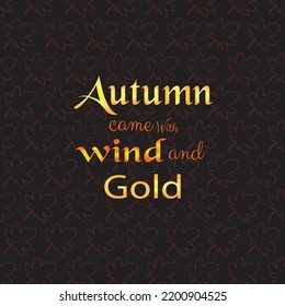 Autumn Text Typography Design for Background  