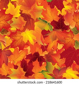 Autumn texture. Wallpaper with maple leaves. Fall seamless pattern. Nature background.