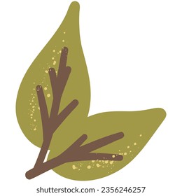 Autumn Textured Leaf. Cute cartoon style vector illustration isolated on white 