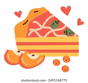 Autumn thanksgiving apple pie isolated concept. Vector flat graphic design cartoon illustration