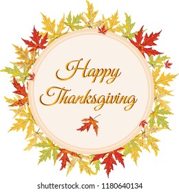 Autumn thanksgiving banner with colorful maple leaves.