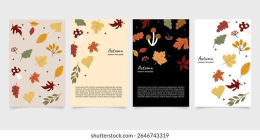 Autumn, Thanksgiving day trendy backgrounds with beautiful leaves. Abstract vector templates poster, invitation, flyer, cover, banner, postcard, brochure, social media, sale, advertising